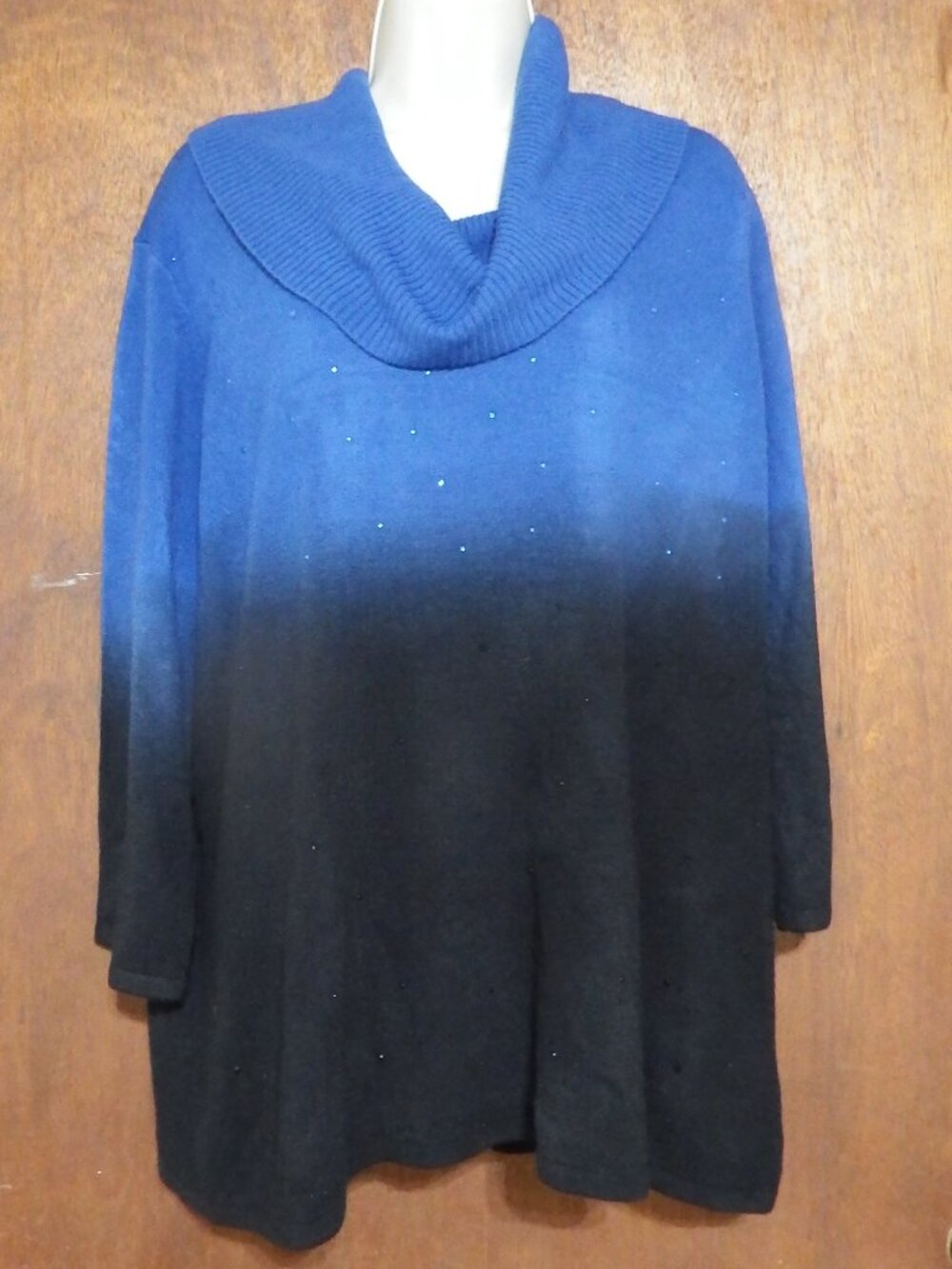 Women's cowl neck sweater with sparkle, Size 3X
